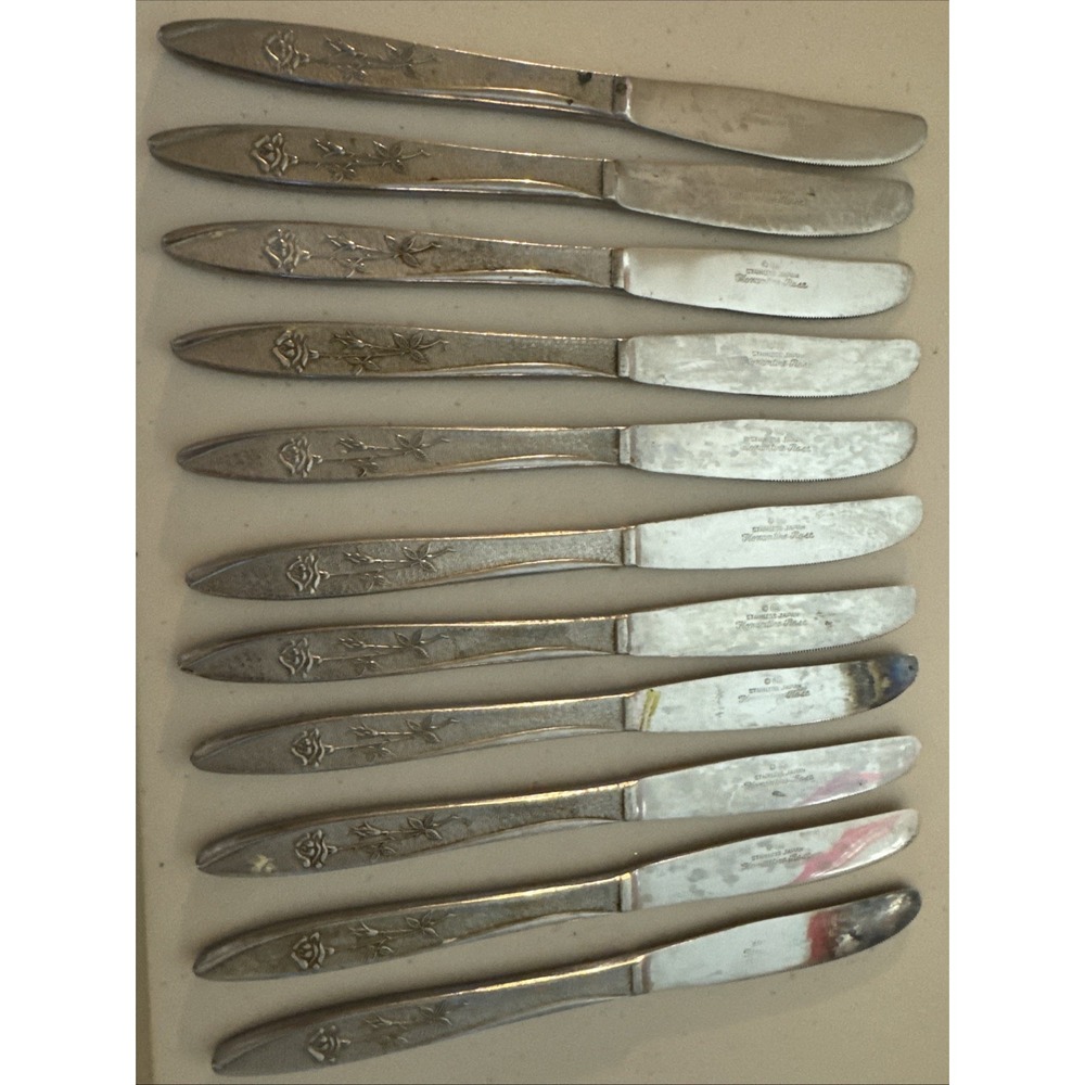 Stanley‎ Roberts Florentine Rose Stainless Steel 11 Butter Knives